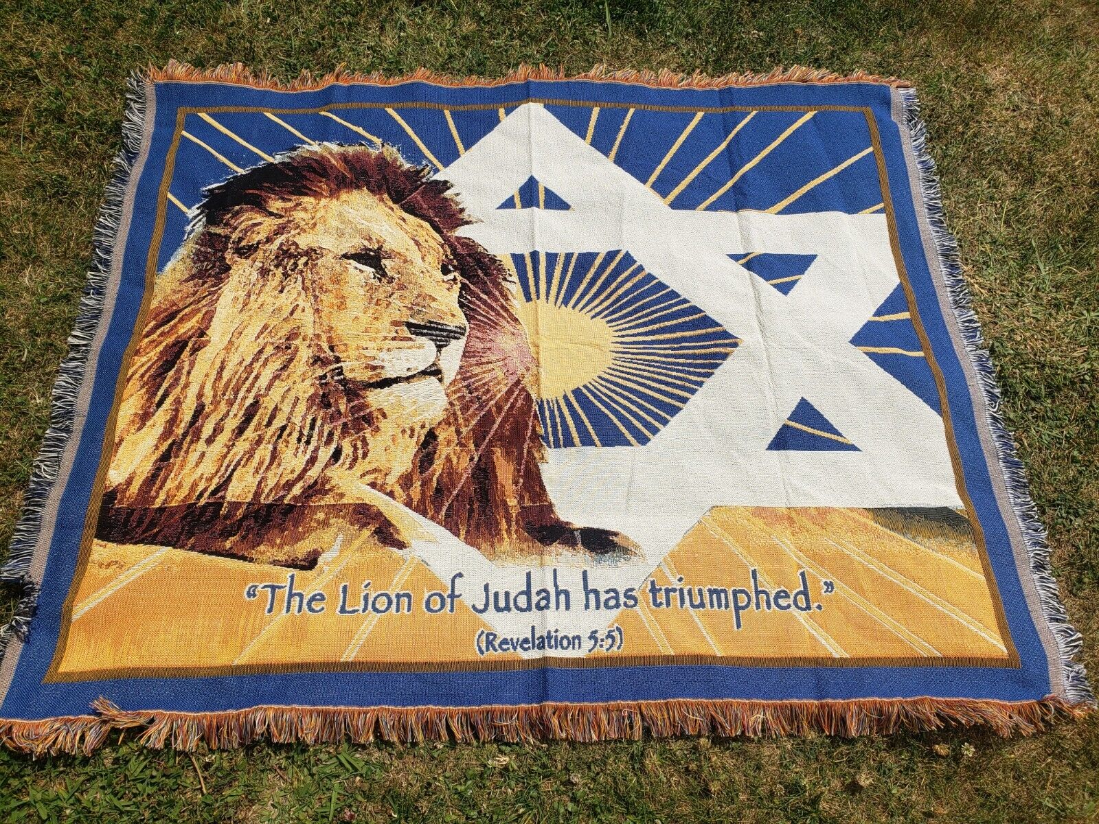 Tapestry-Lion/Star Of David (Embroidered/Woven) (27\