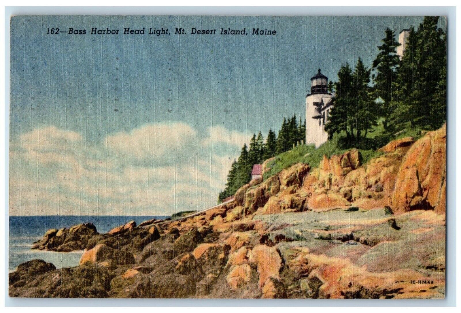 1954 Bass Harbor Head Light Mt. Desert Island Maine ME Posted Vintage Postcard