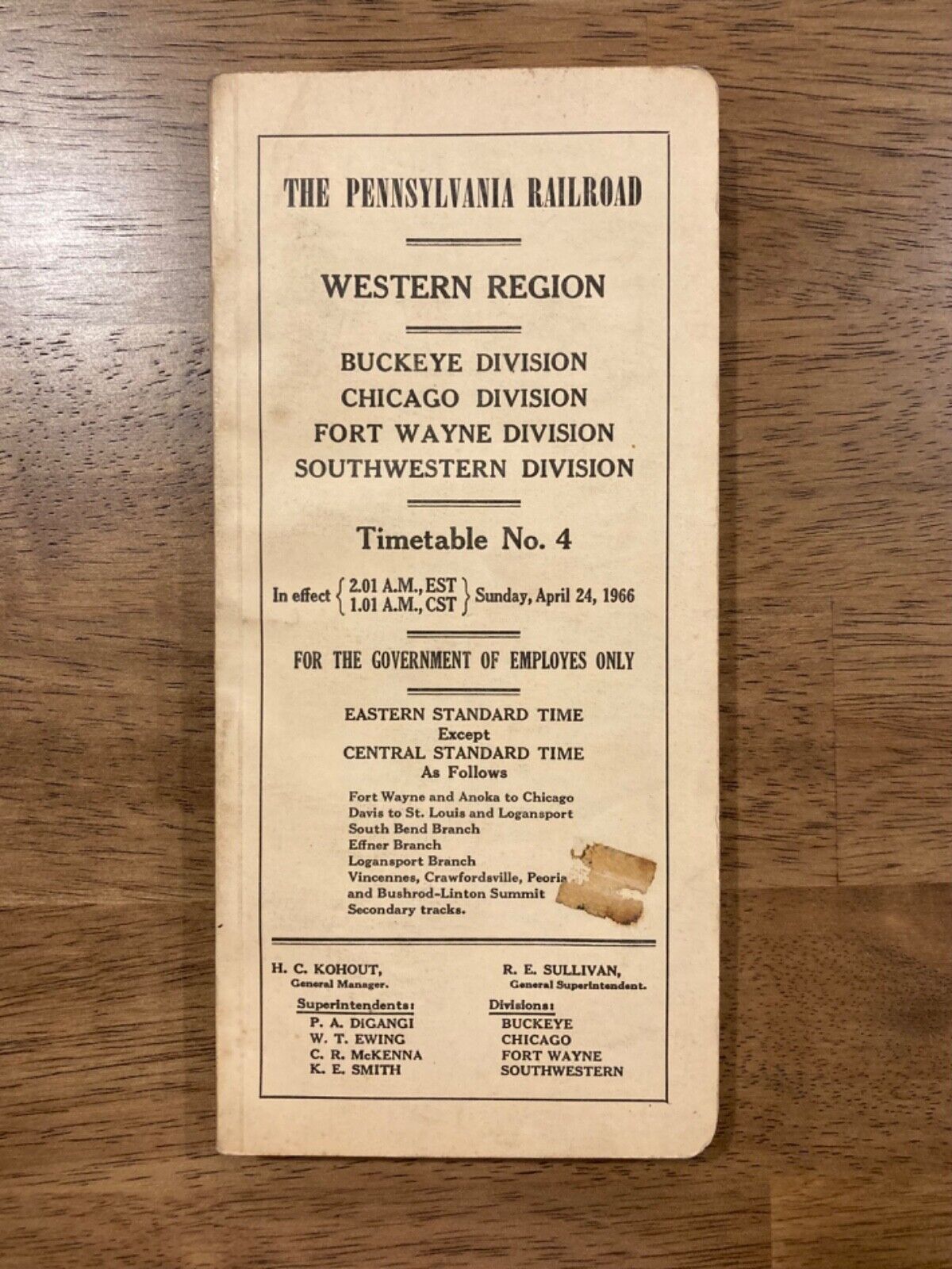 Vintage Pennsylvania Railroad Timetable Philadelphia - Media April 24, 1966
