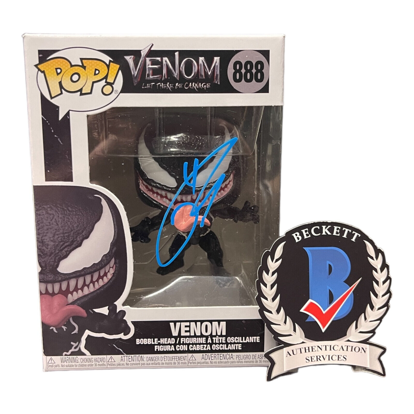 Tom Hardy Signed Autograph Venom Let There Be Carnage Funko Pop 888 Beckett BAS