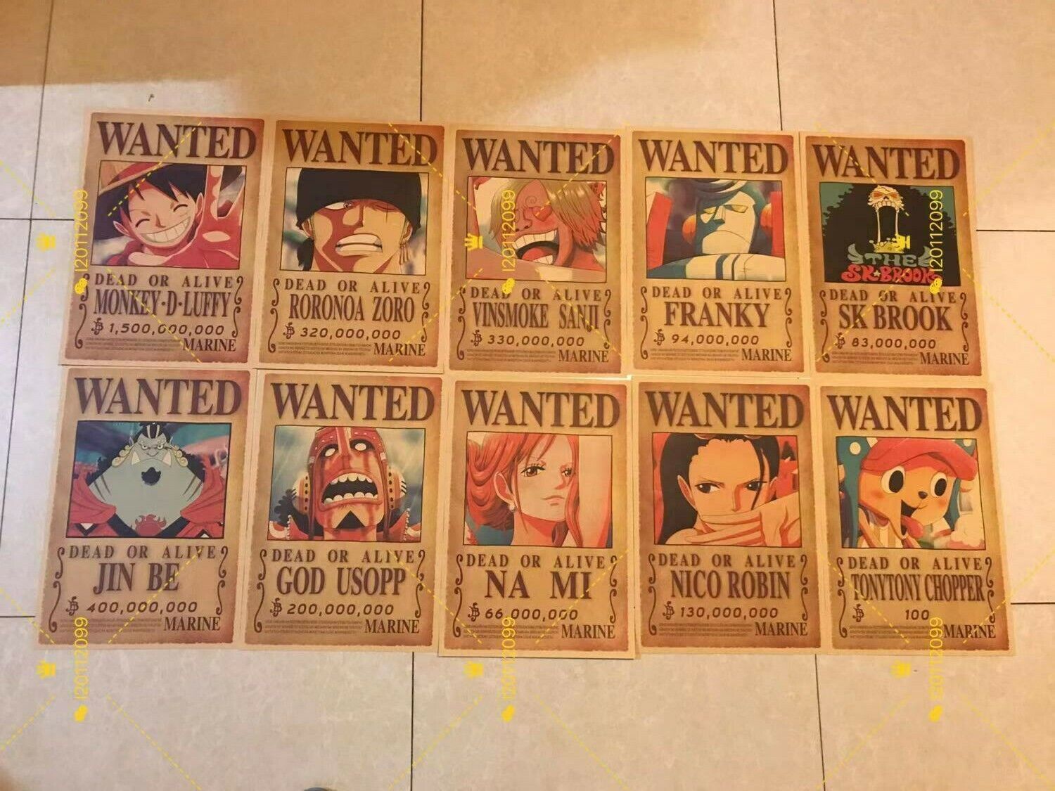 One Piece Wanted Posters Straw Hat Crew HIGH QUALITY Luffy Anime Wano Bounties