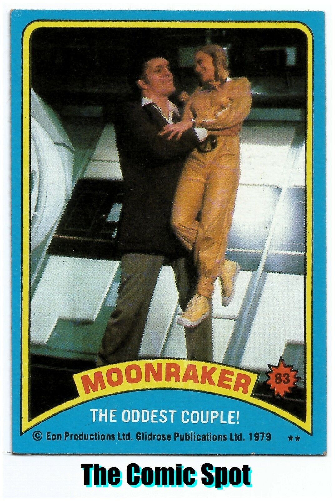 1979 TOPPS JAMES BOND 007 MOONRAKER ~ THE ODDEST COUPLE #83 ~ TRADING CARD