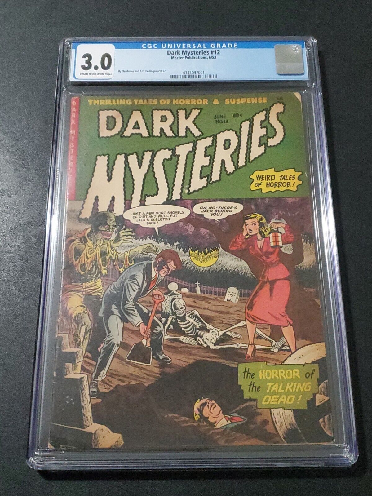 Dark Mysteries #12 CGC 3.0 Rare Pre-code Horror Master Publications 1953