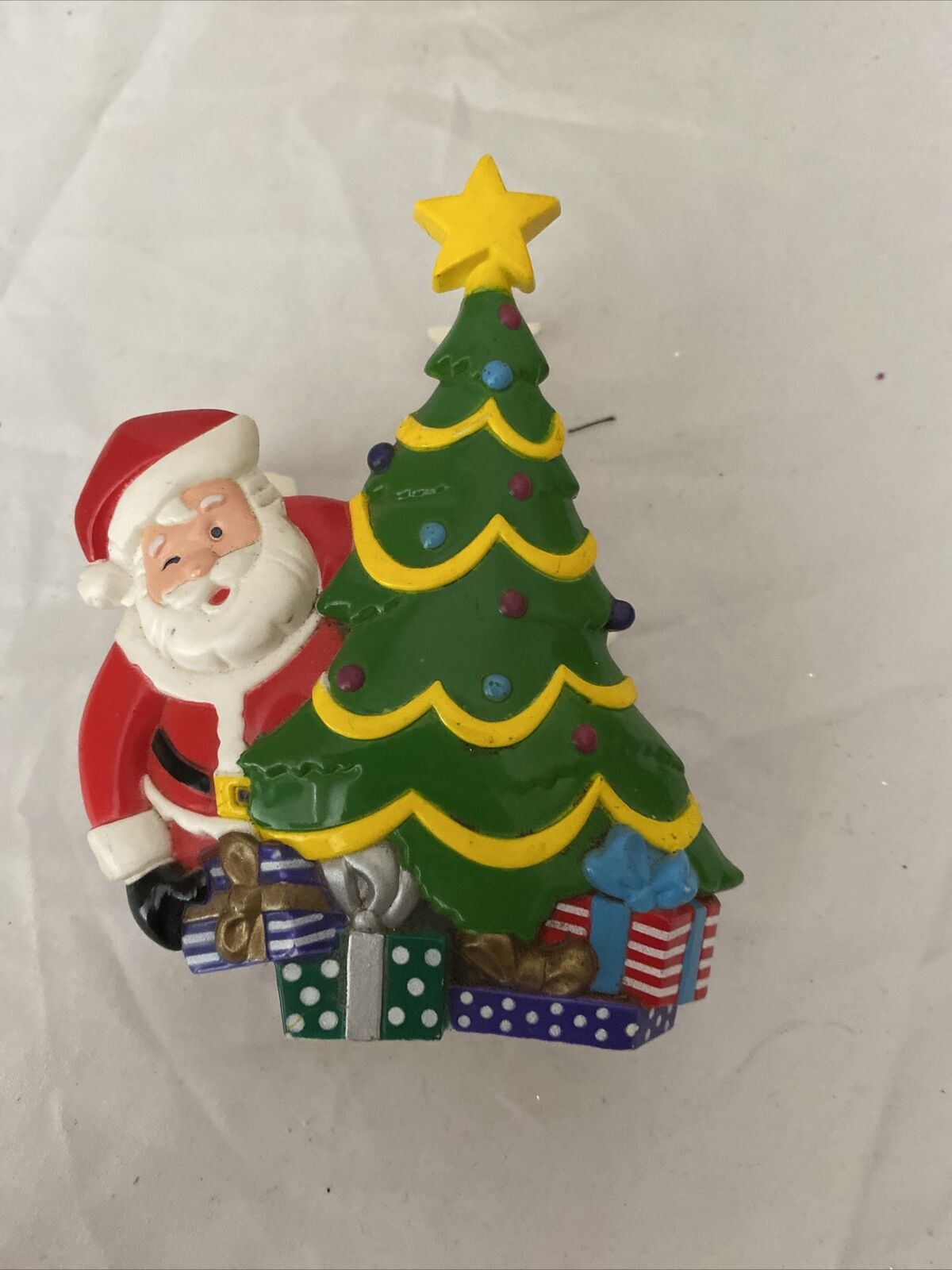 MAGNET Christmas Vintage SANTA CLAUS with TREE Holiday Fridge