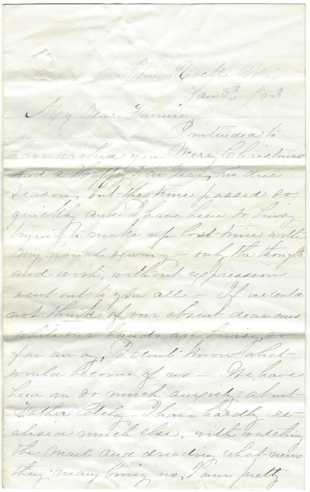 1882 Smallpox Vaccine Took a Wife Who is Worth $40000 Lone Rock WI Old Letter