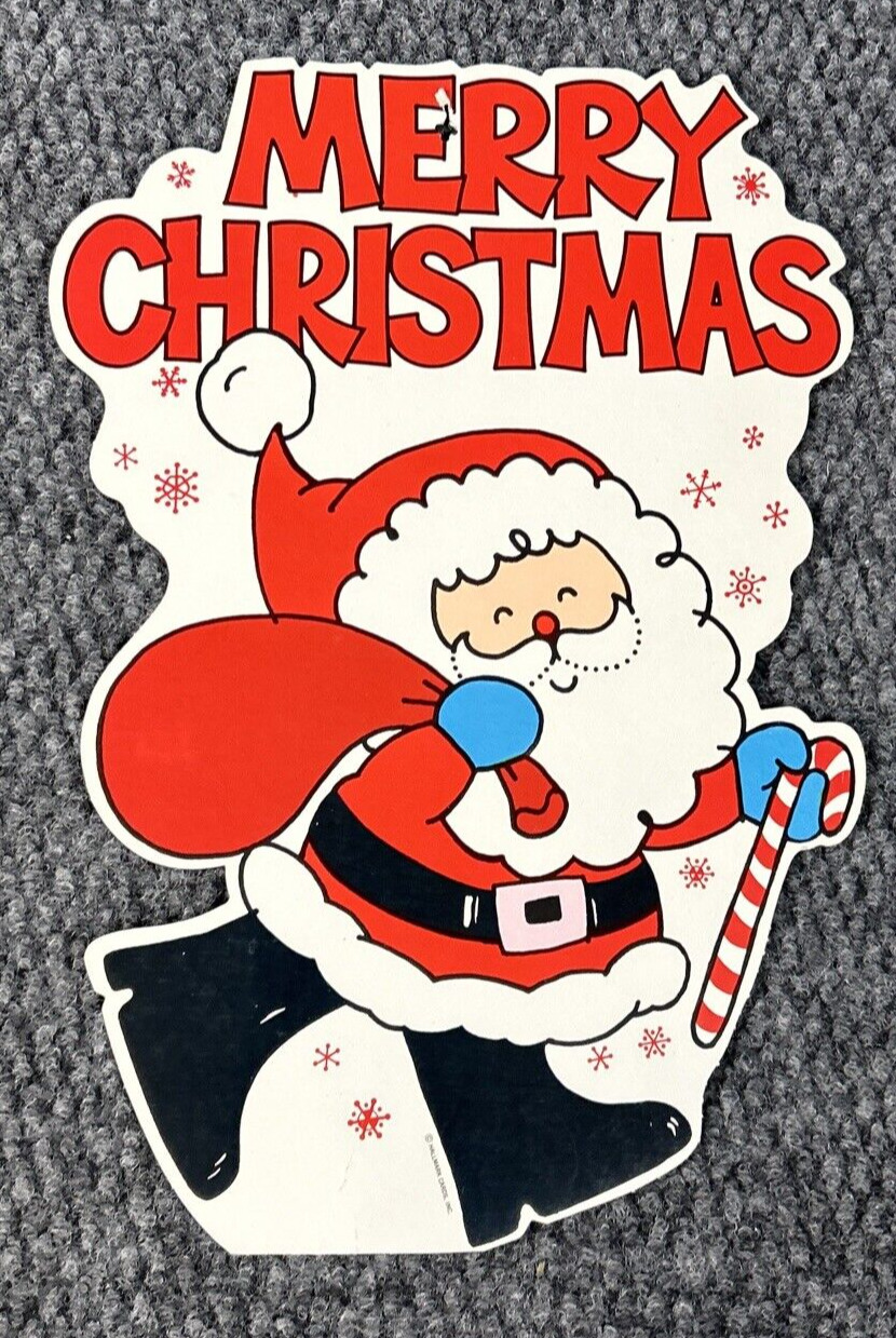 Vtg Hallmark Cards Santa Carboard Die Cut Merry Christmas Decor 80s 90s #2