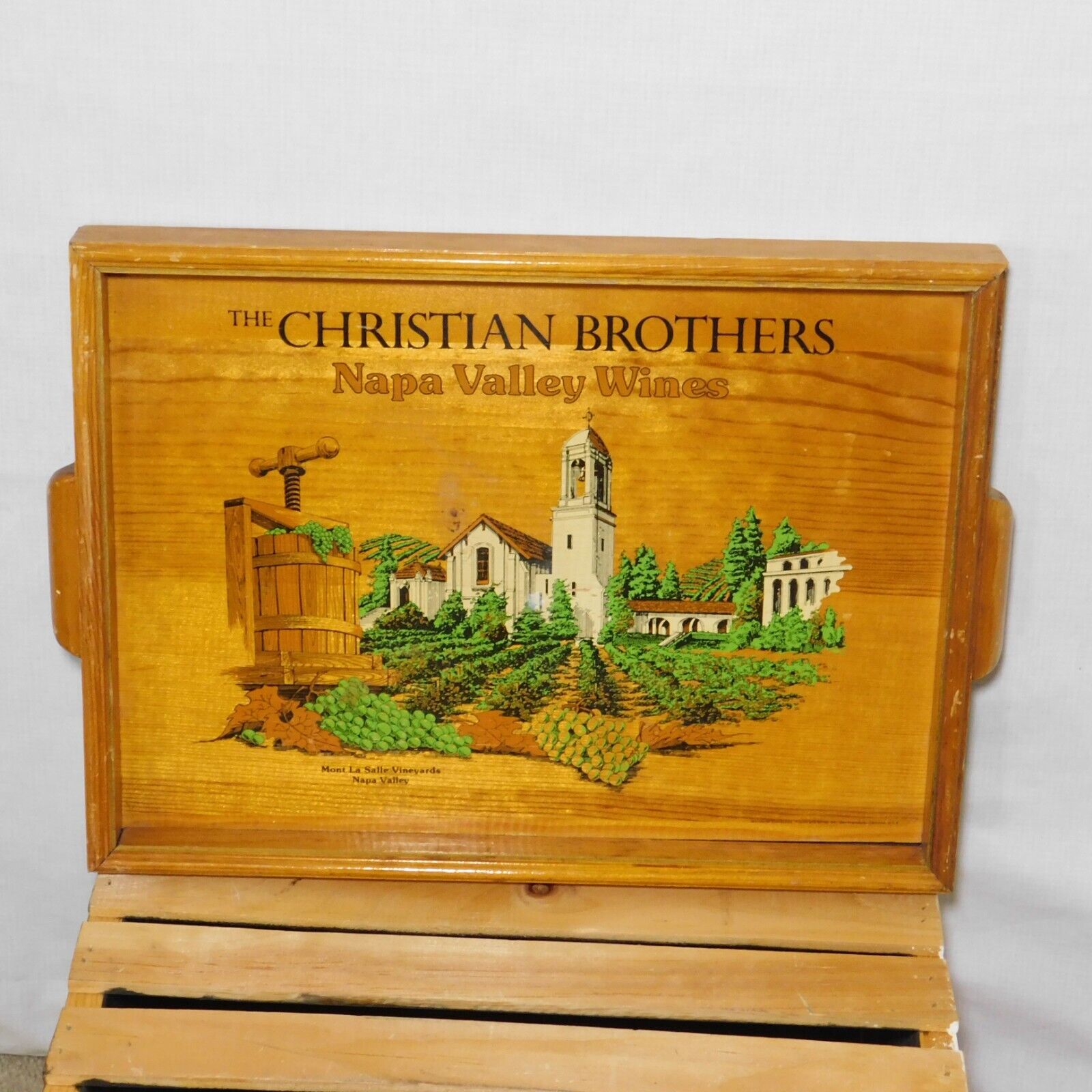 Christian Brothers Napa Valley Wines Mont La Salle Vineyards Wooden Tray 18\