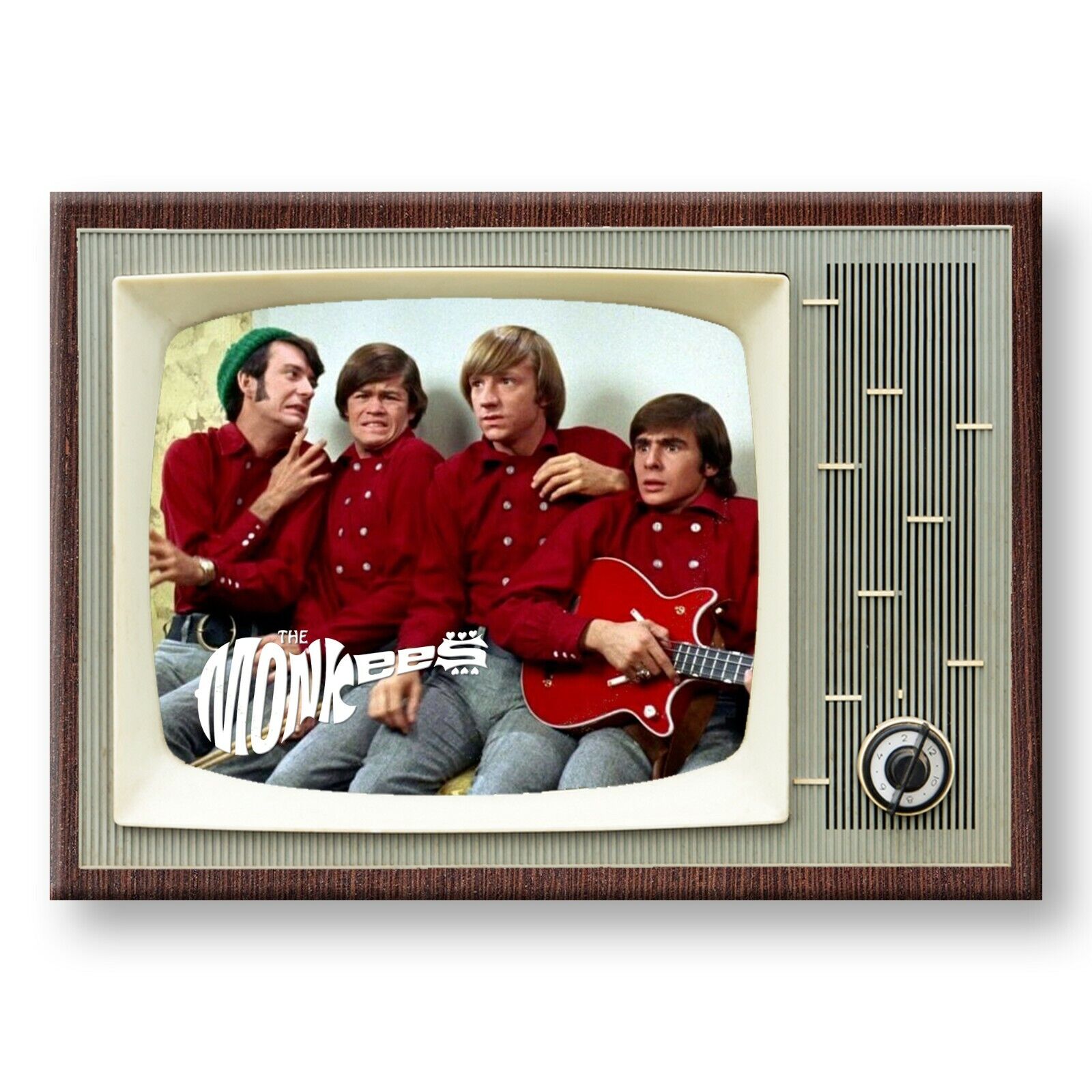 THE MONKEES Classic TV 3.5 inches x 2.5 inches Steel Cased FRIDGE MAGNET