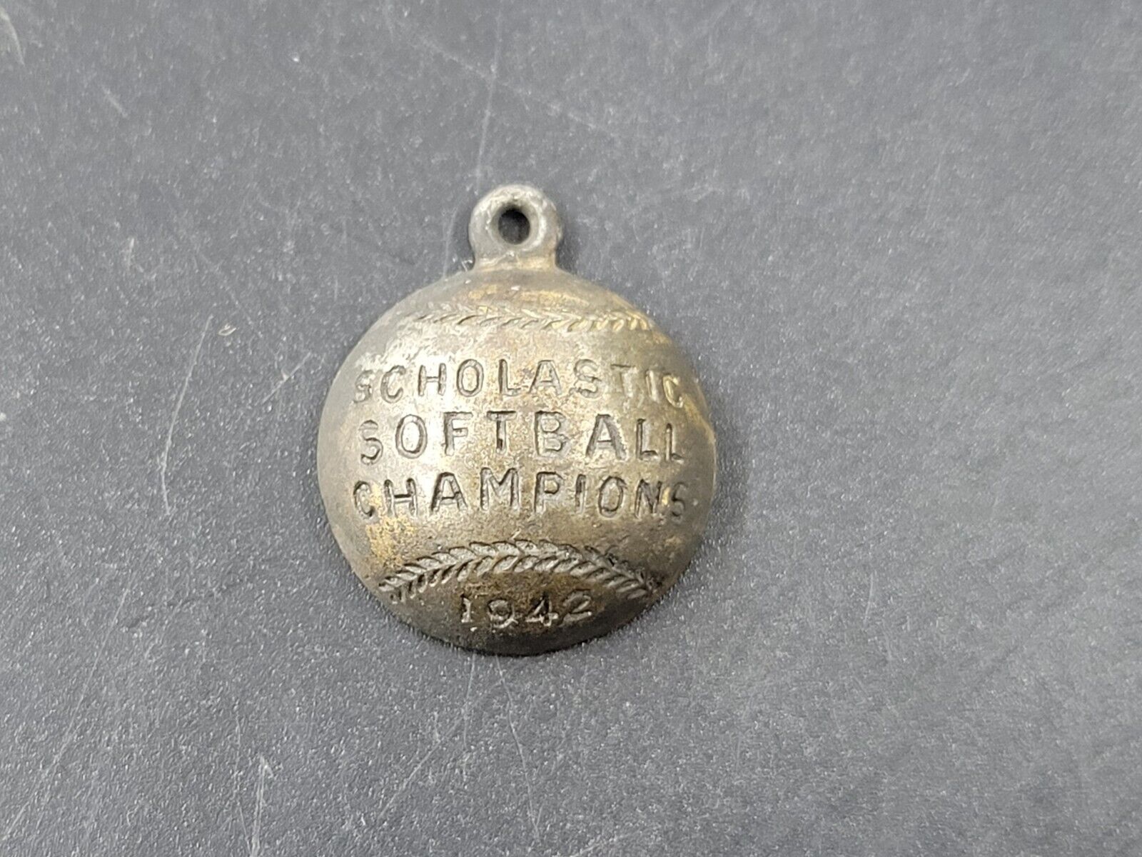 Vintage 1942 Scholastic Softball Championship Pendant. Pepsi-Cola Tournament