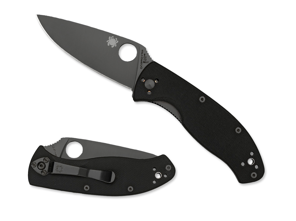 Spyderco Knives Tenacious Liner Lock C122GBBKP Black G-10 Pocket Knife Stainless
