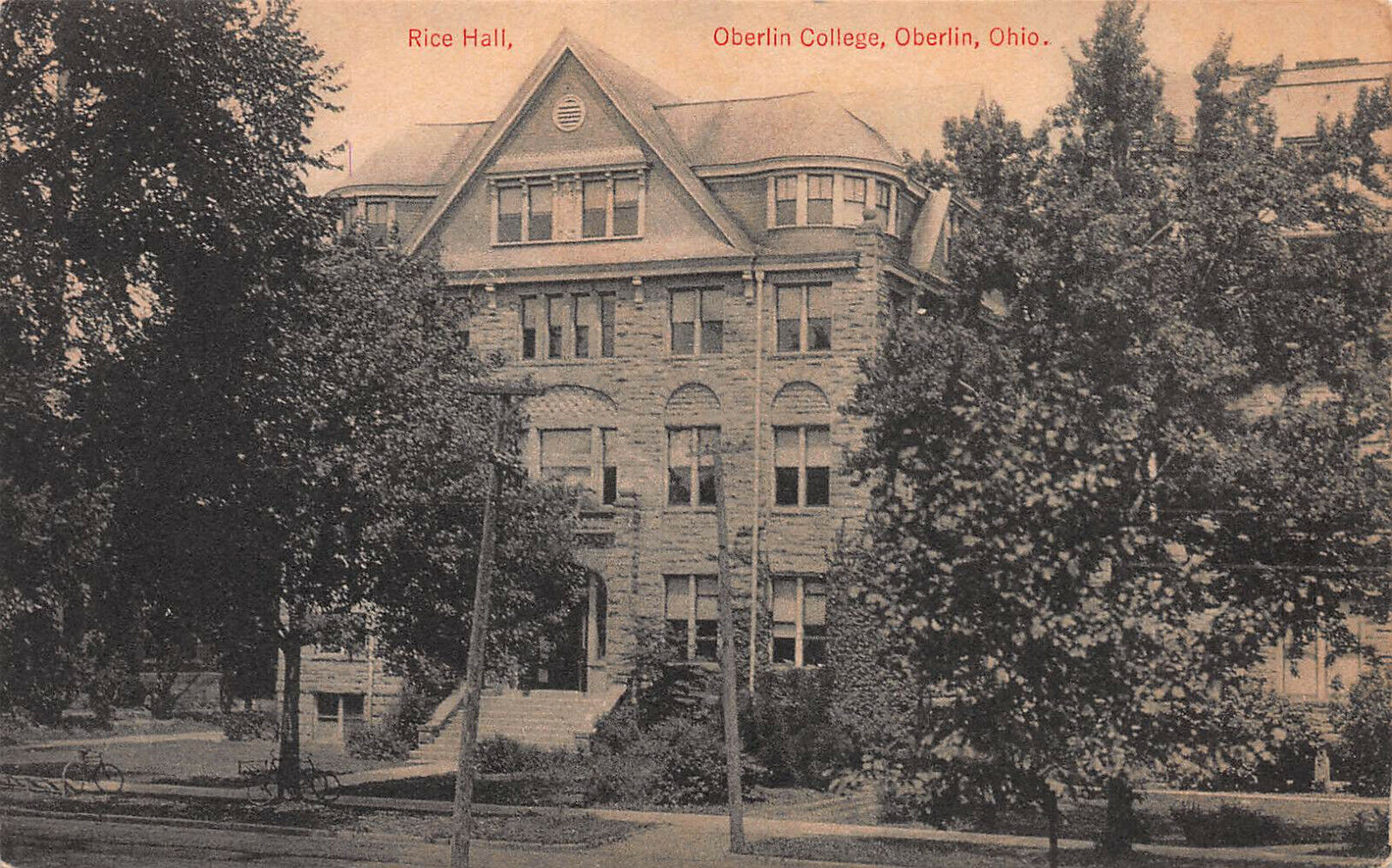 Rice Hall, Oberlin College, Oberlin, Ohio, Early Postcard, Unused 