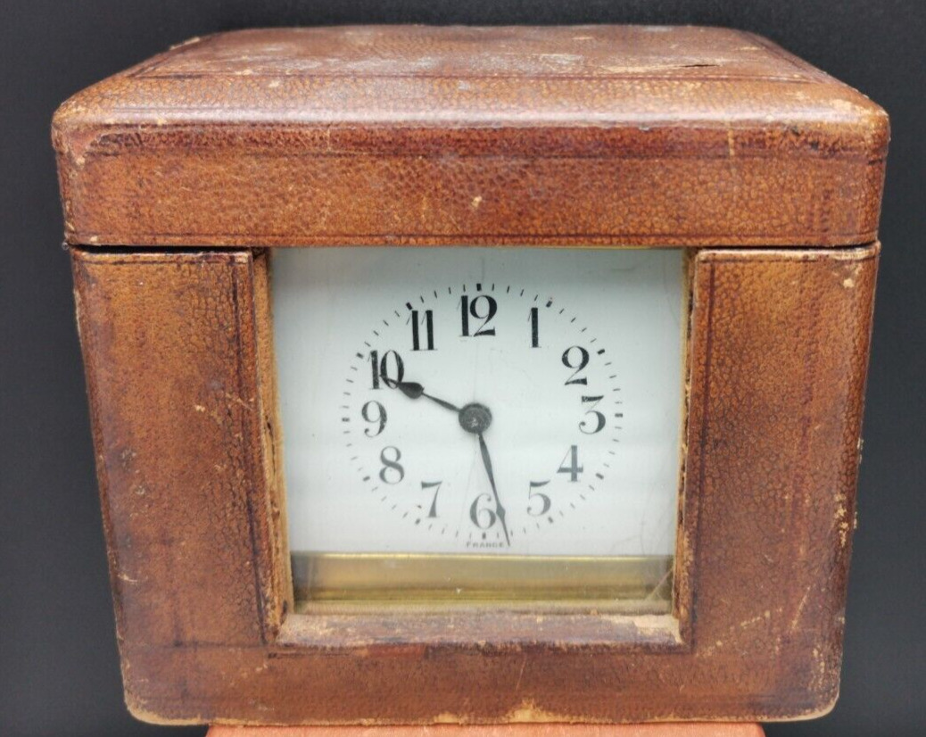 Antique Rectangle John Wanamaker 8 Day French Carriage Clock In Original Case