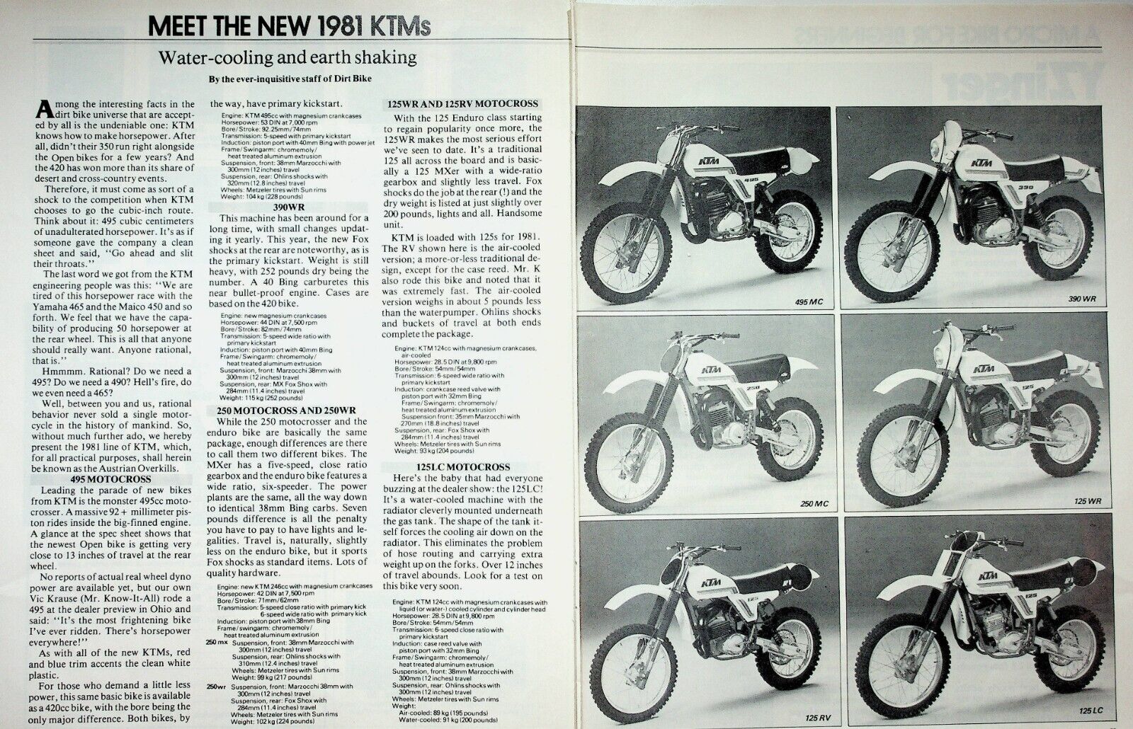 1981 KTM Motocross Motorcycles - 2-Page Vintage Ad