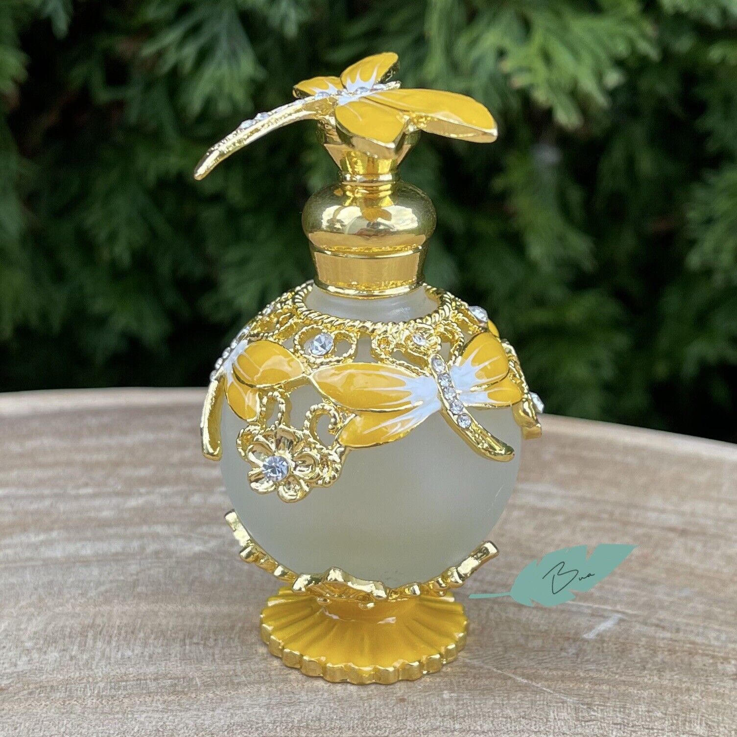 Dragonfly Vintage-Style Perfume Bottle 25mL in Pineapple Yellow