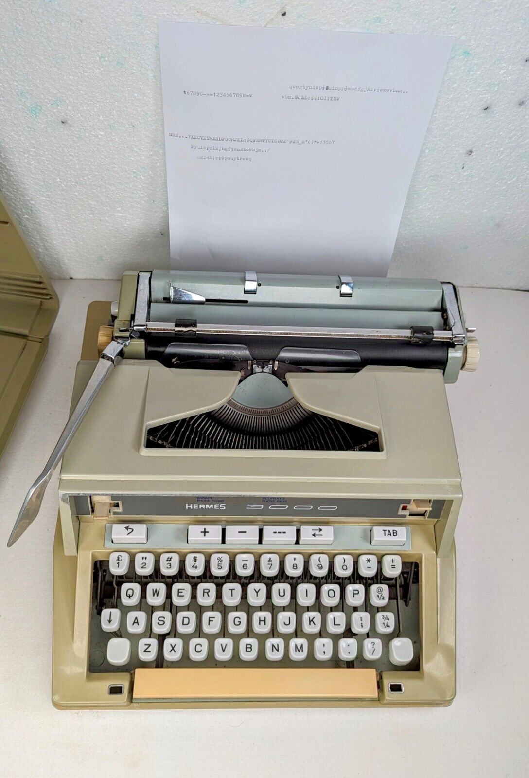 Hermes 3000 Typewriter Vintage Working with Original Case Working 1970s
