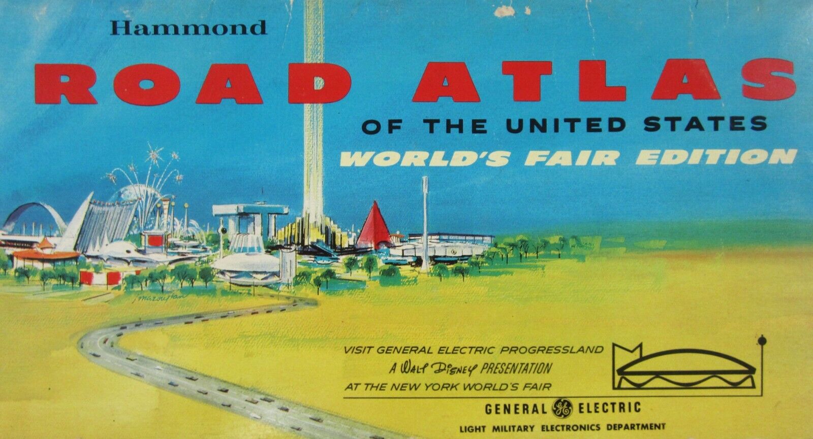 Vintage Walt Disney GE Progressland Road Atlas 1964 New York World\'s Fair Ed