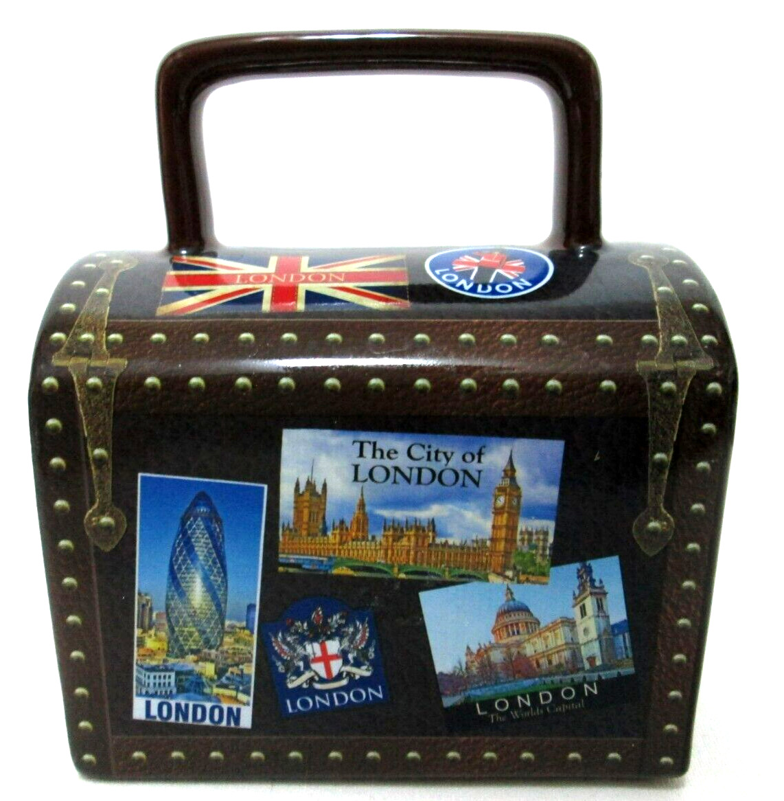 London U.K. ceramic trunk shaped suitcase mug cup NEW