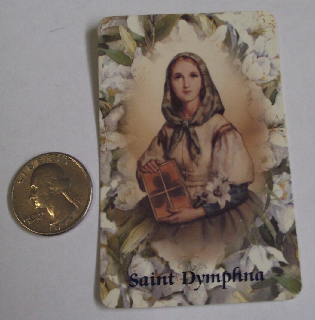 Relic prayer card Patron of nervous afflictions mental illness St Saint Dymphna