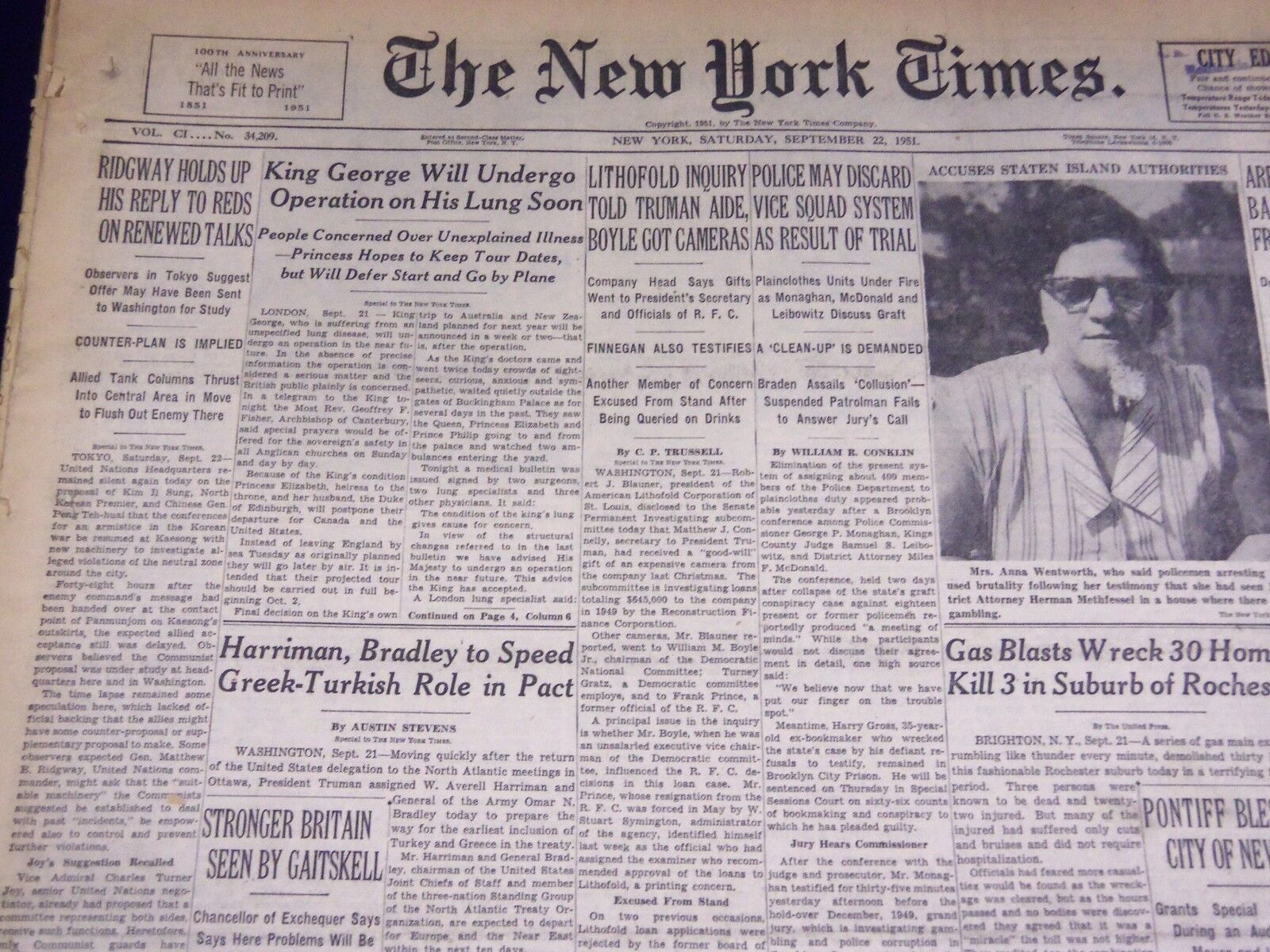 1951 MAR 14 NEW YORK TIMES - KING GEORGE WILL HAVE LUNG OPERATION - NT 2004