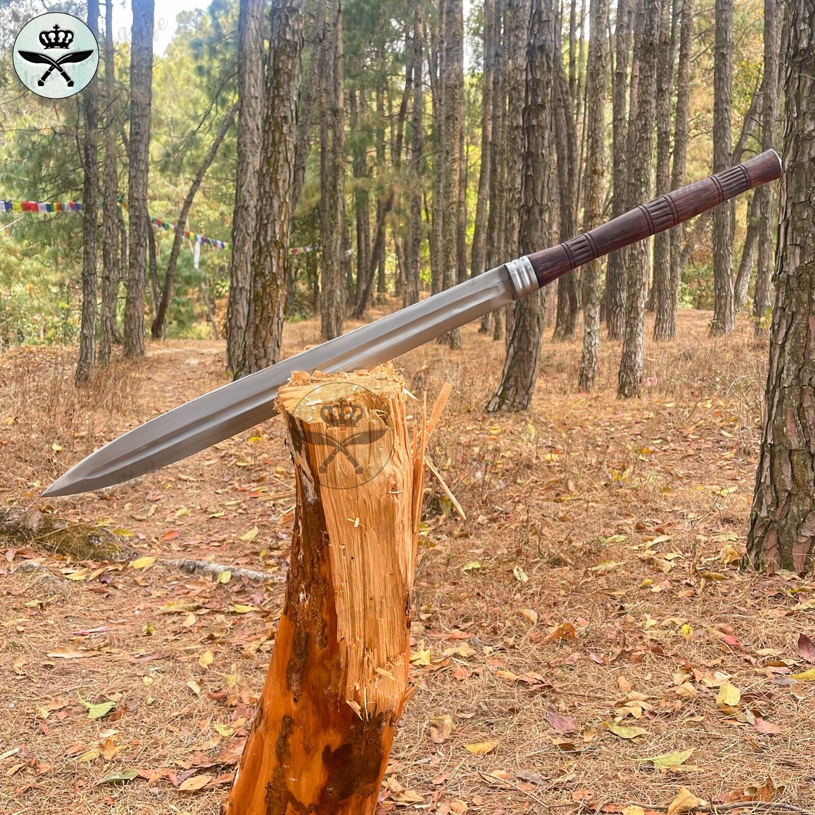 22-inch Hand-Forged Tactical Spear Sword: Full Tang Kukri | Hunting knife
