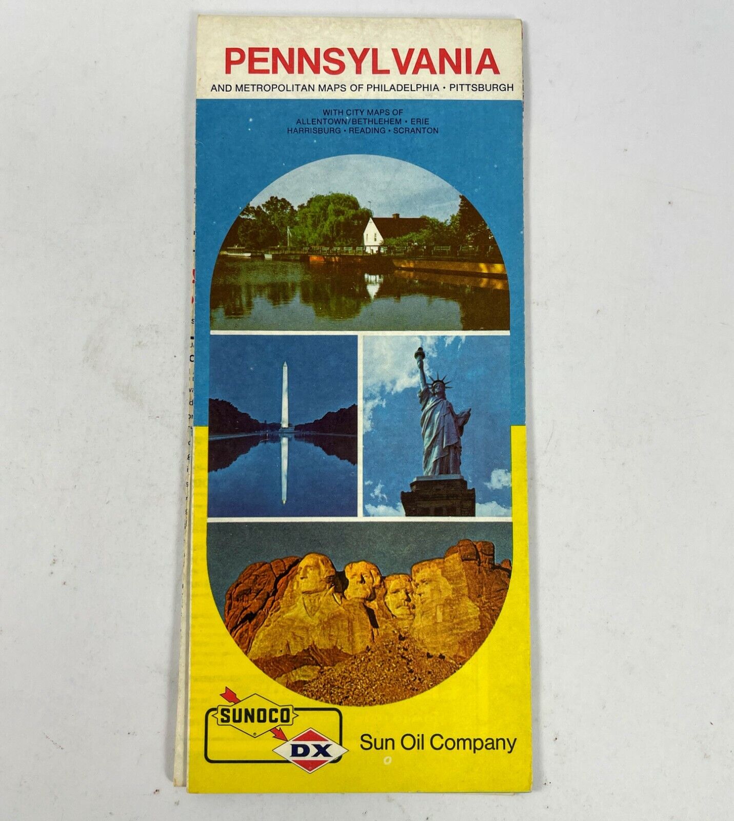 Vintage 1973  SUNOCO Gas Sun Oil   Pennsylvania  Road Map 