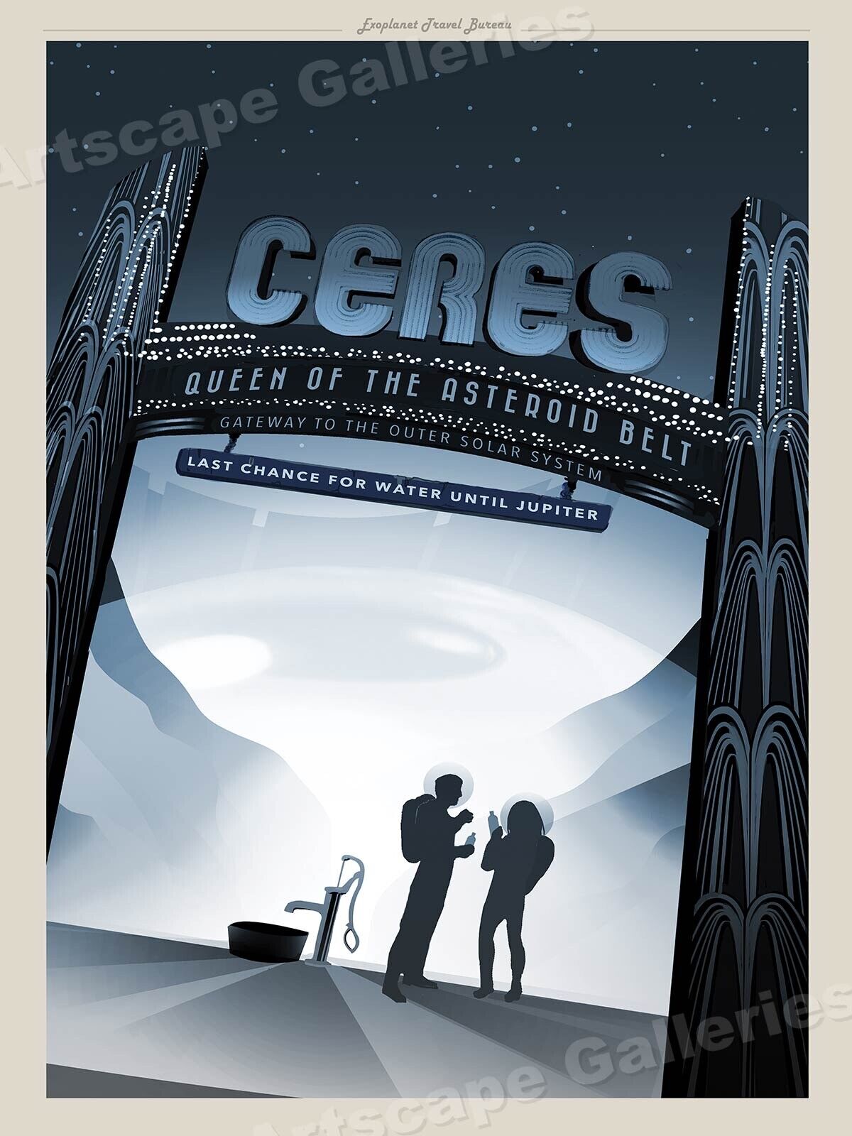 “Ceres” Space Exploration Retro Outer Space ExoPlanet Travel Poster - 18x24