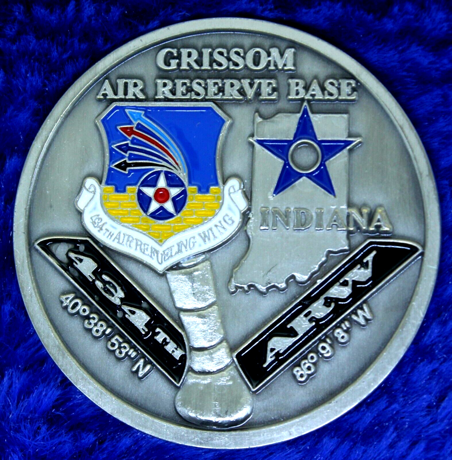 USAF Grissom Air Reserve Base 434th Air Refueling Wing Challenge Coin PT-17