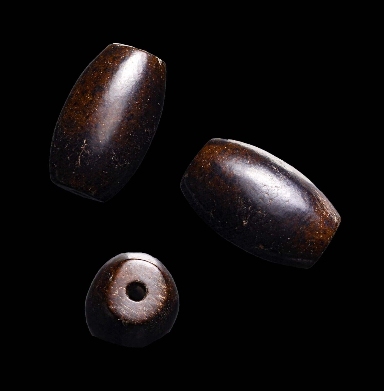 CERTIFIED AUTHENTIC Ancient 2000 years Hellenistic Bead Black Brown Agate wCOA
