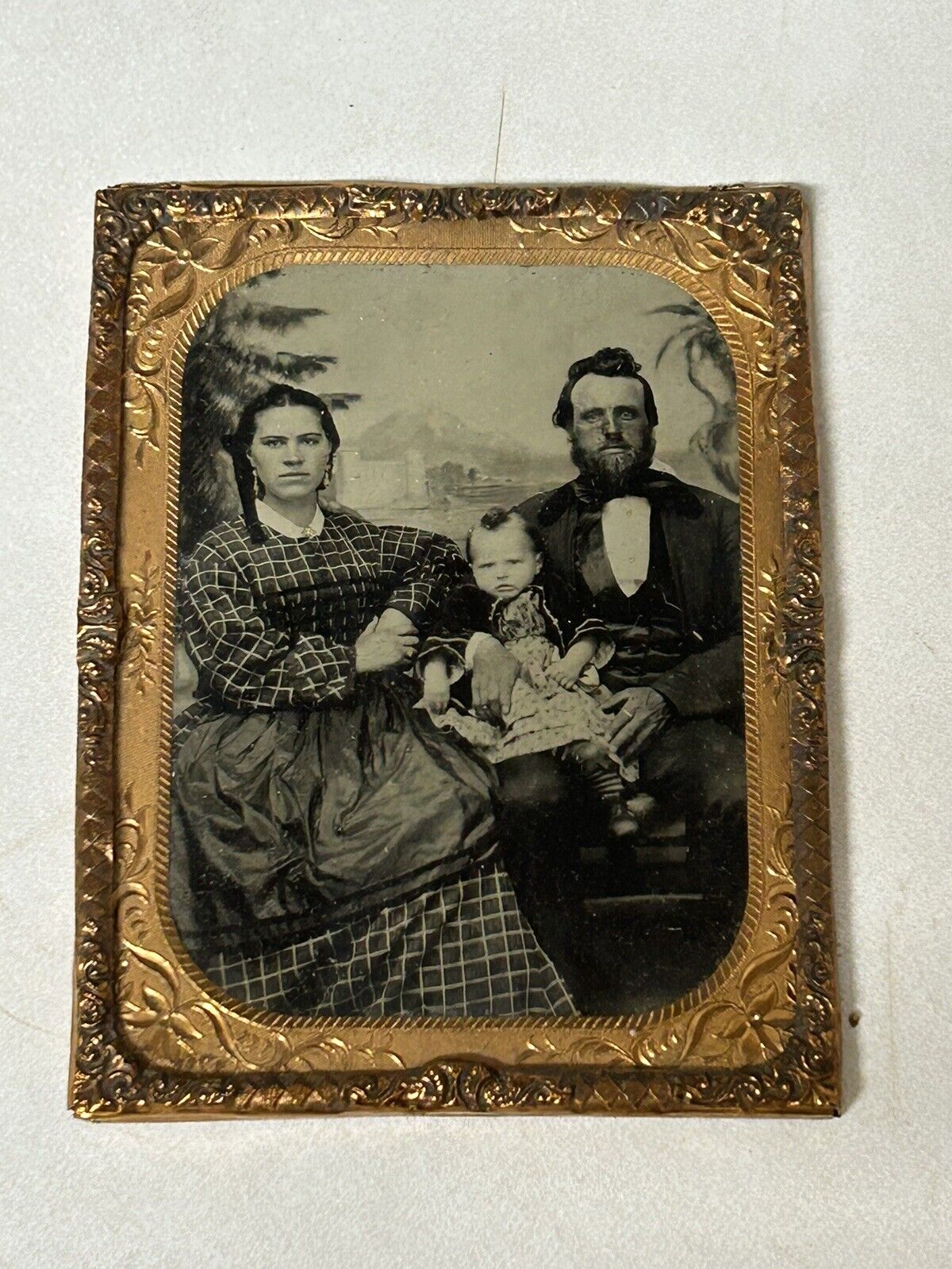 Antique Vintage Daguerreotype Photo Family