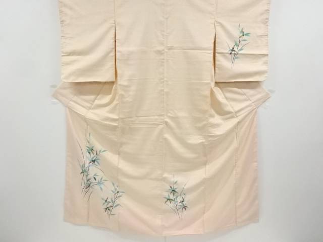Houmongi Kimono Japan Recycled, , Hand-Woven Pongee  With Grass Seed Pattern.