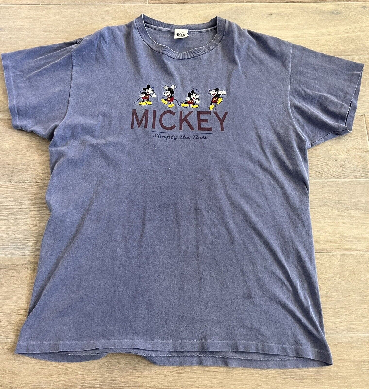 Vintage Mickey Mouse T-Shirt Adult Size Large Disney Store Simply The Best Blue