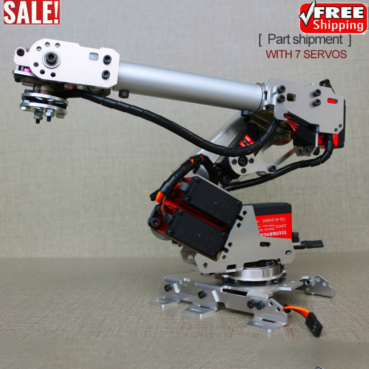 6-Axis Mechanical Robotic Arm Industrial Manipulator DOF Robot Arm Frame 7 Servo