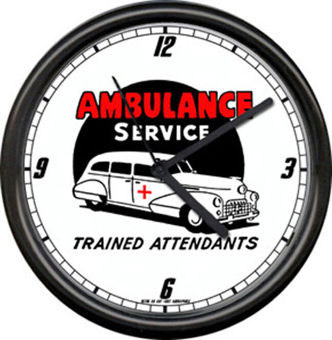 Retro Ambulance Car Paramedic EMT Driver Hospital Medic Doctor Sign Wall Clock