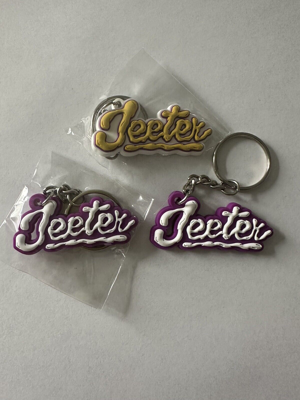 Rare JEETER 420 Promotional Keychains - 2 Purple+White/ 1 Purple+Yellow