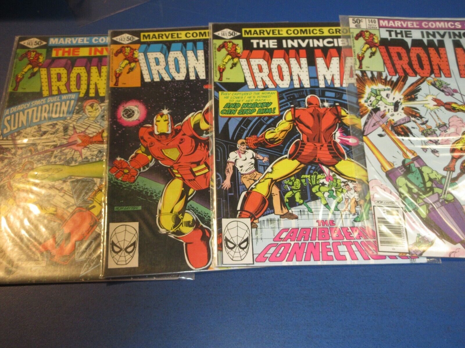 Iron Man #140,141,142,143 Bronze age lot of 4 Space Armor FVF to VF