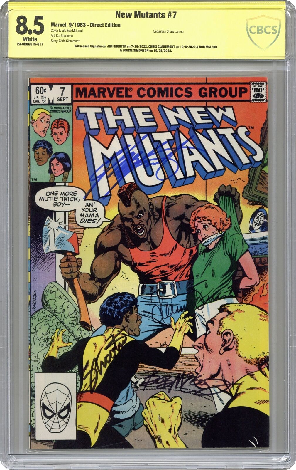 New Mutants #7 CBCS 8.5 SS Shooter/Claremont/McLeod/Simonson 1983 23-0B0CC15-017