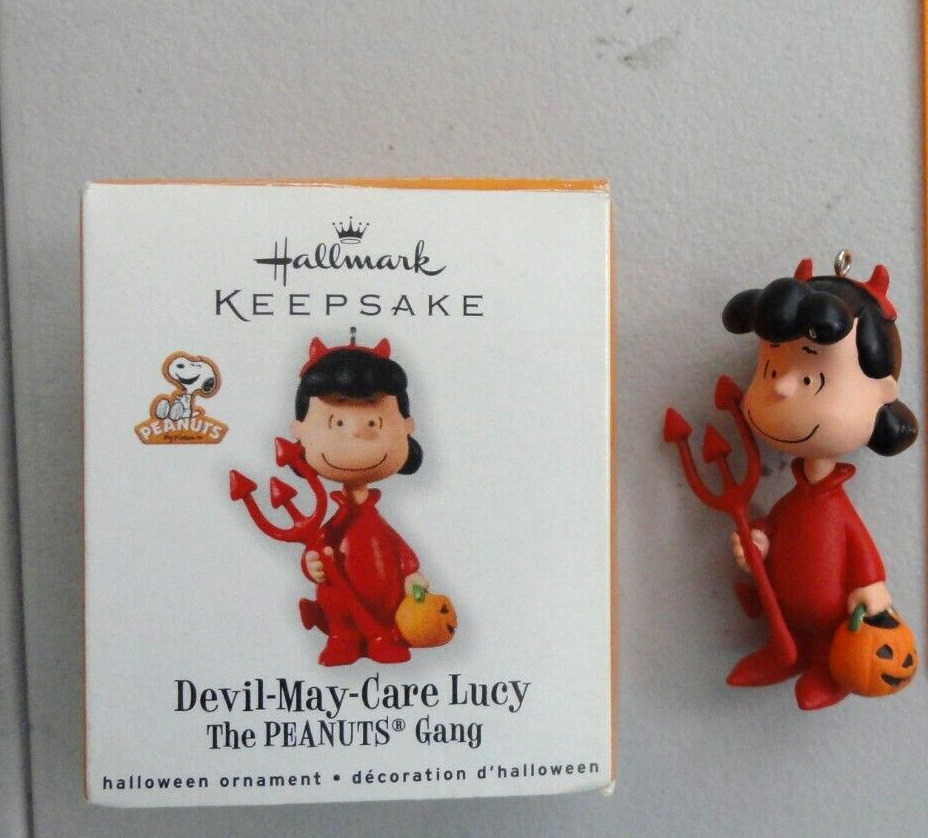 Hallmark Miniature Halloween Ornament Devil-May-Care Lucy Peanuts Gang #04653