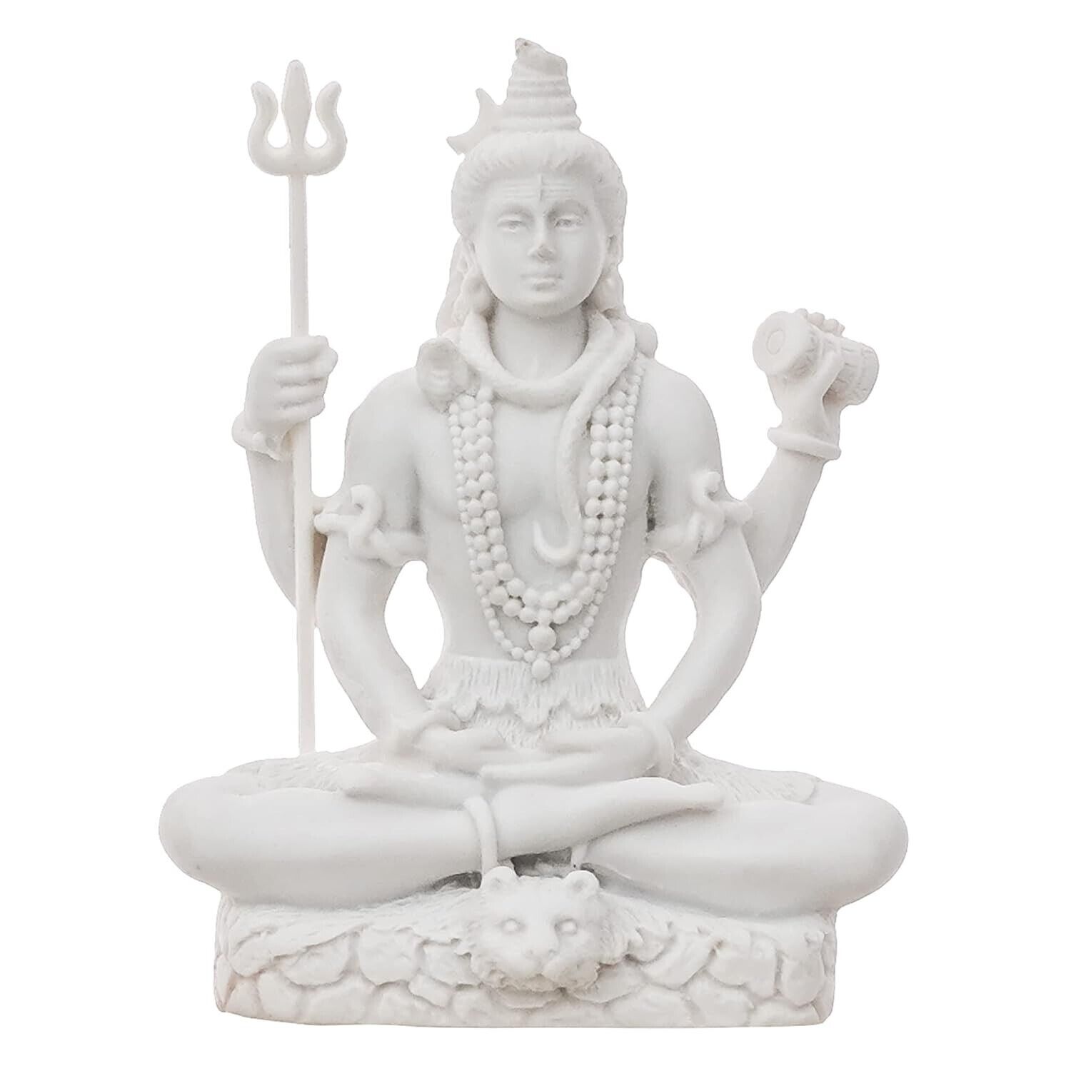 Polyresin Lord Shiva Statue -White (Pack of 1)