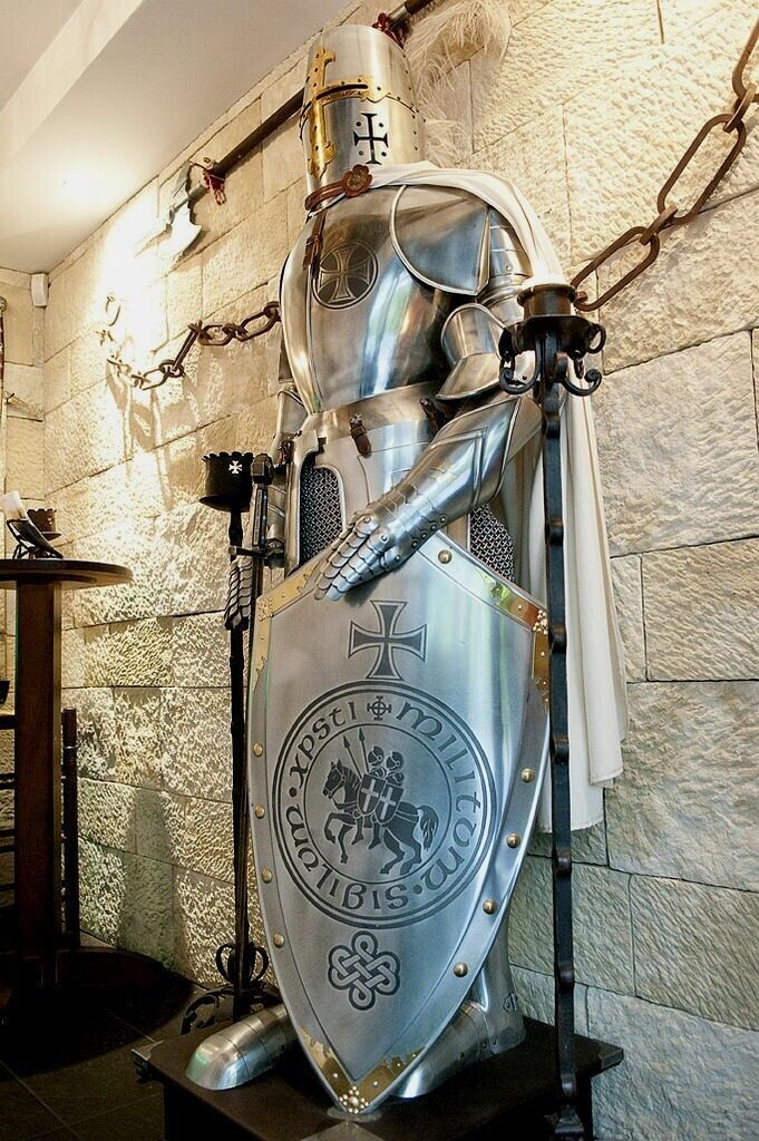 Medieval Suit Of Armor Knight Larp Templar Costume Crusader Full Body Armour War