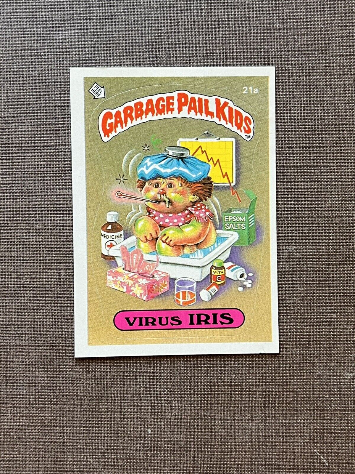 1985 Topps Garbage Pail Kids GPK 1st Series 1 OS1 #21a VIRUS IRIS  Glossy Back