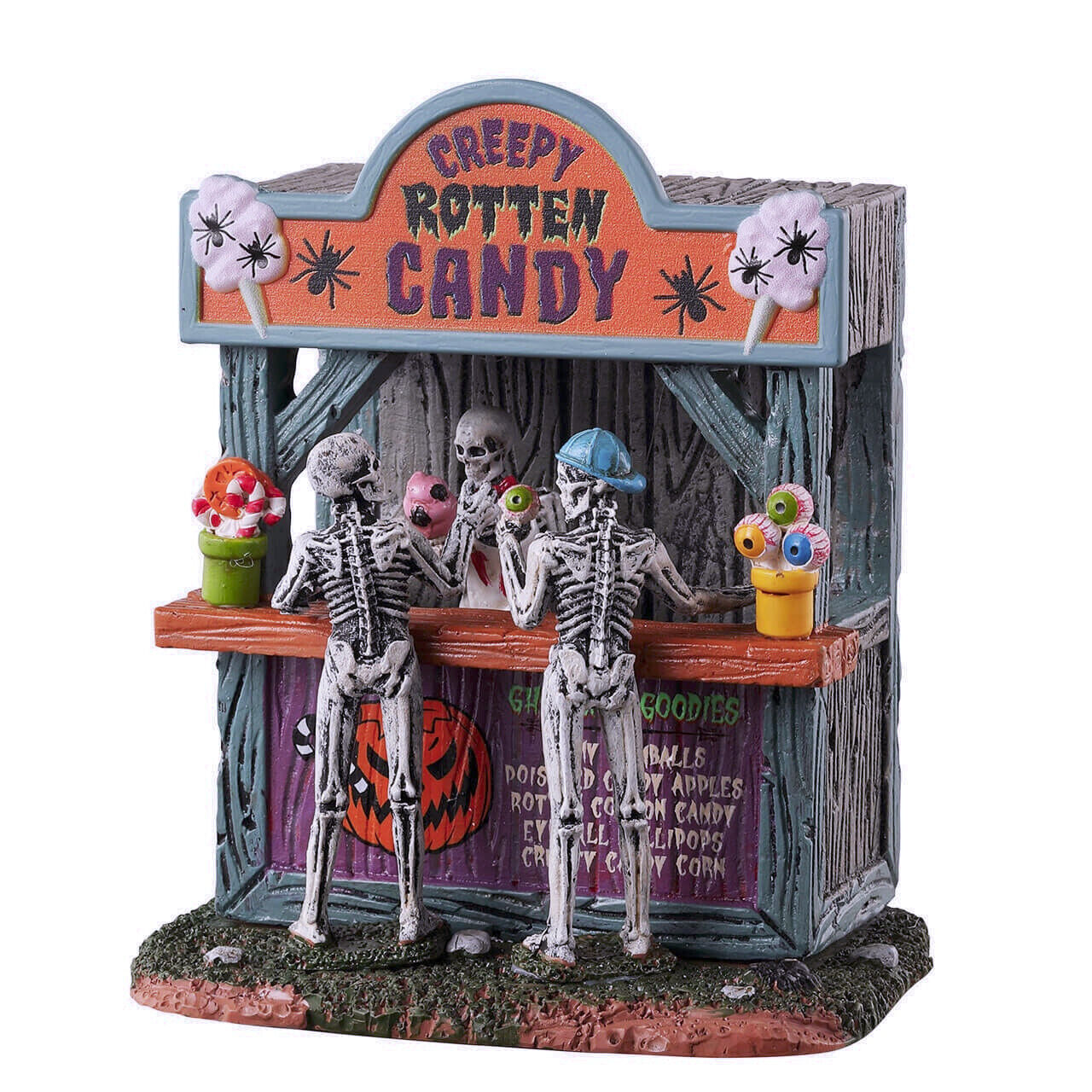 Lemax 2023 Rotten Candy Stand Spooky Town 33612 Eyeball Lollipops Poisoned Candy