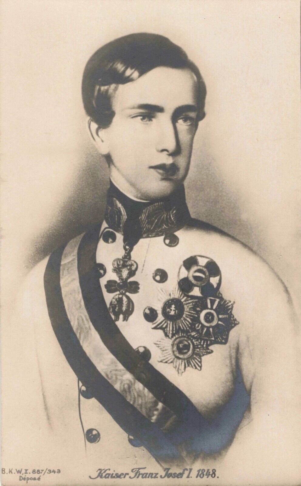 Austria Kaiser Franz Joseph I, 1848, BKWI 887/343 Vintage PC