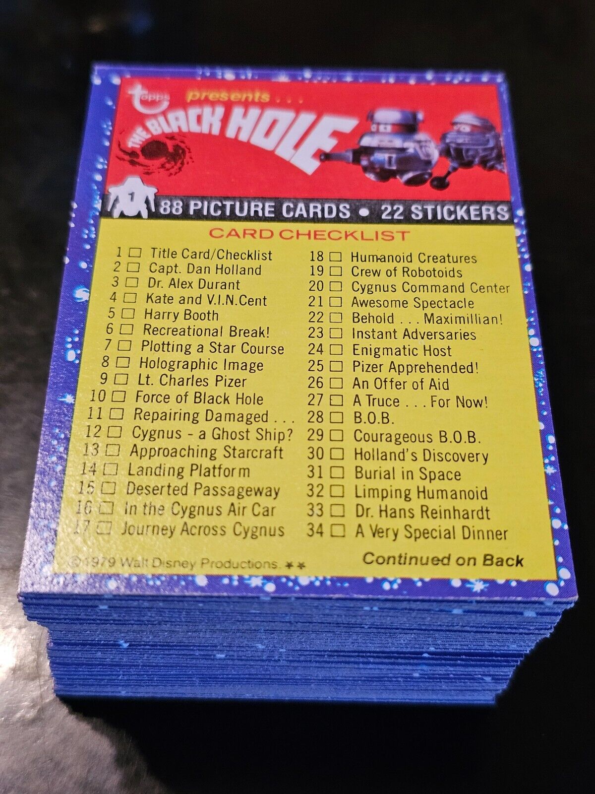 1979 Topps The Black Hole Complete 88 Trading Card Set 1-88
