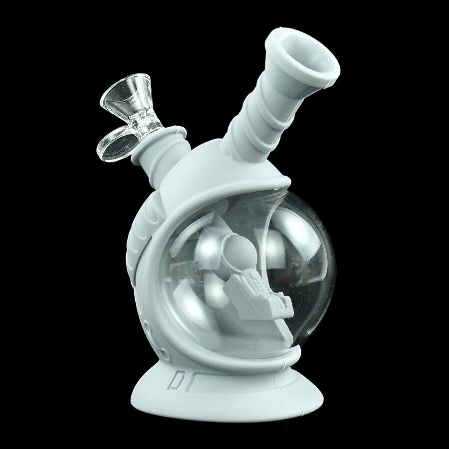 6.4'' Silicone Hookah Space Capsule Smoking Water Pipe Shisha w/Glass Bowl
