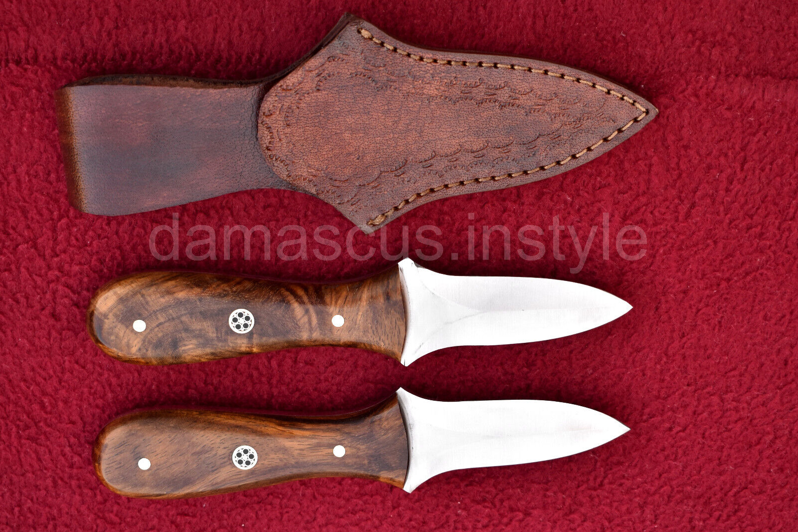 Set of 2 pcs Handmade Oyster Shucker Knife Oyster Shucking tool rosewood handle