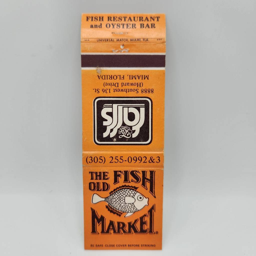 Vintage Matchbook The Old Fish Market The Falls Fish Restaurant Oyster Bar Howar