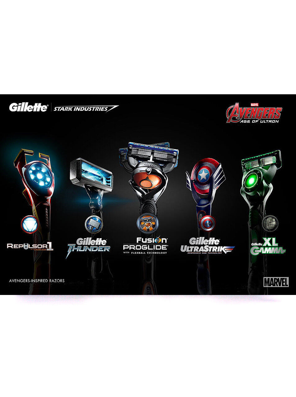 Gillette Marvel Avengers Prototype Razors Set Age Ultron International Exclusive