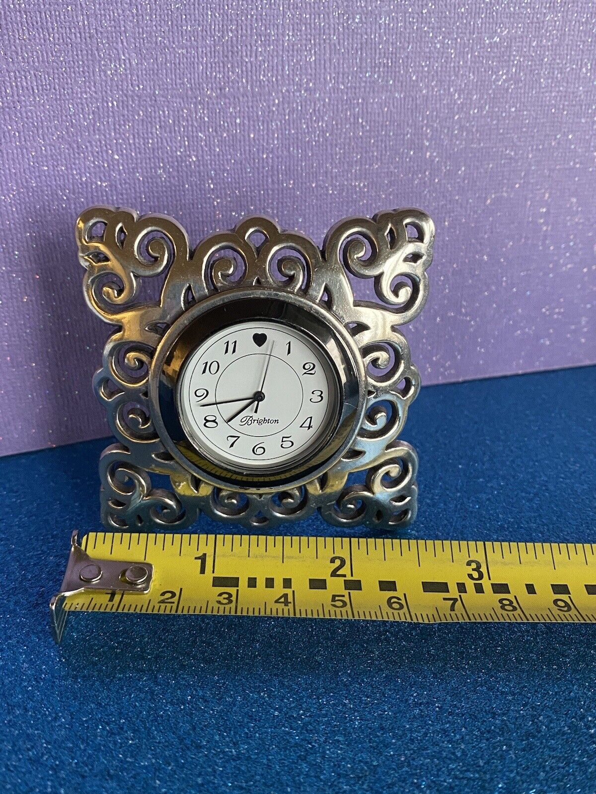 Brighton Geneva Silver Mini Clock