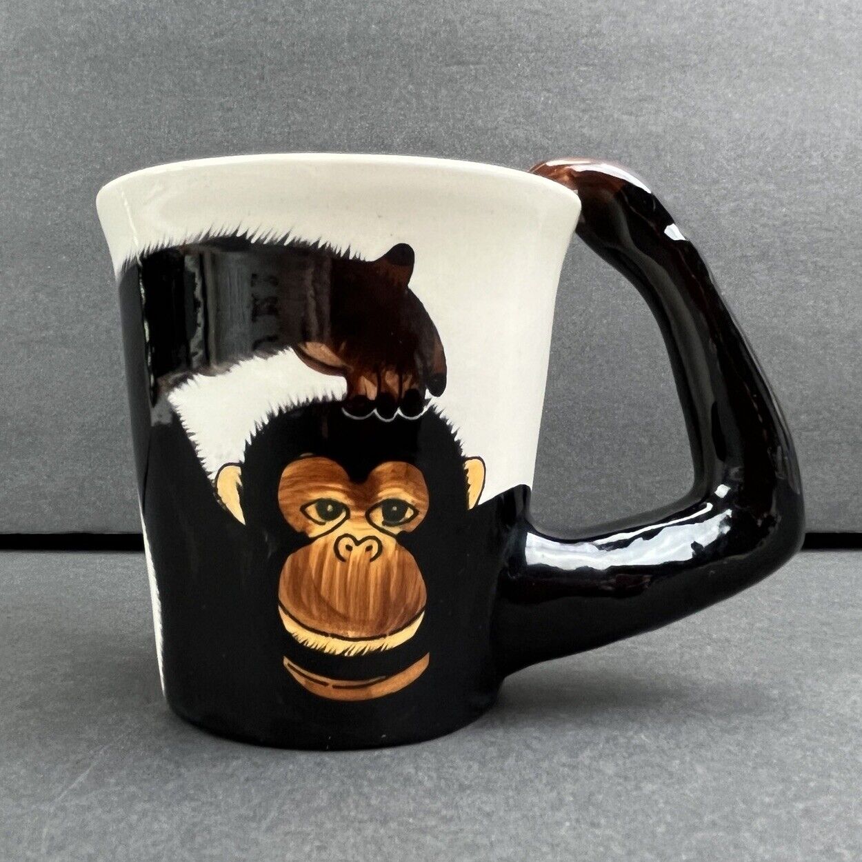 Monkey Coffee Cup Mug Ape Arm Handle Ceramic Micro & Dishwasher Safe