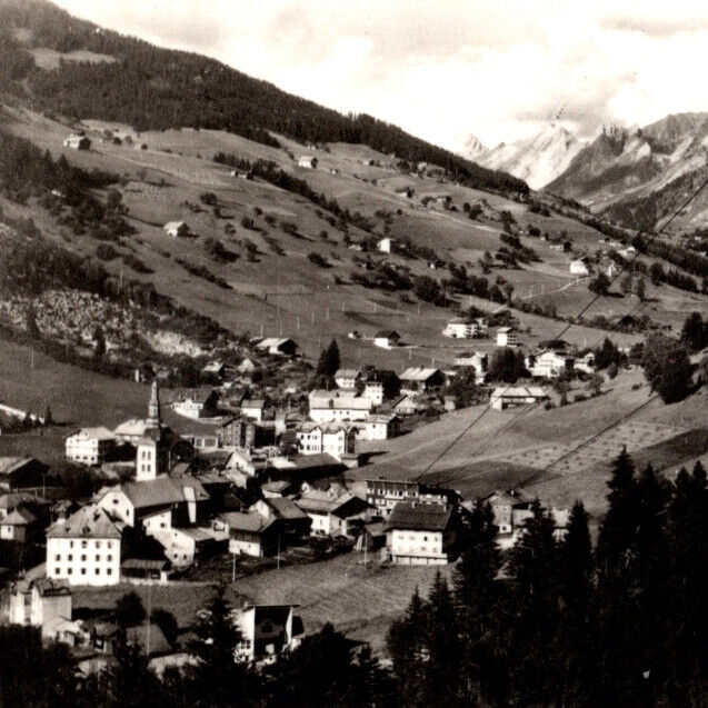 Vintage 1963 RPPC La Clusaz Host Savoie Skiing Town Valley Postcard Mountain FR